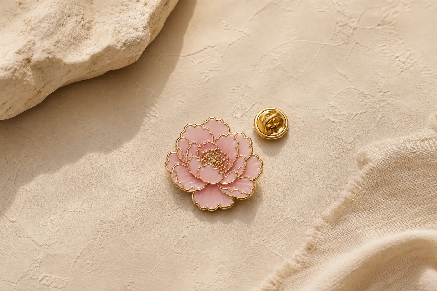 Enamel Flower Pin House