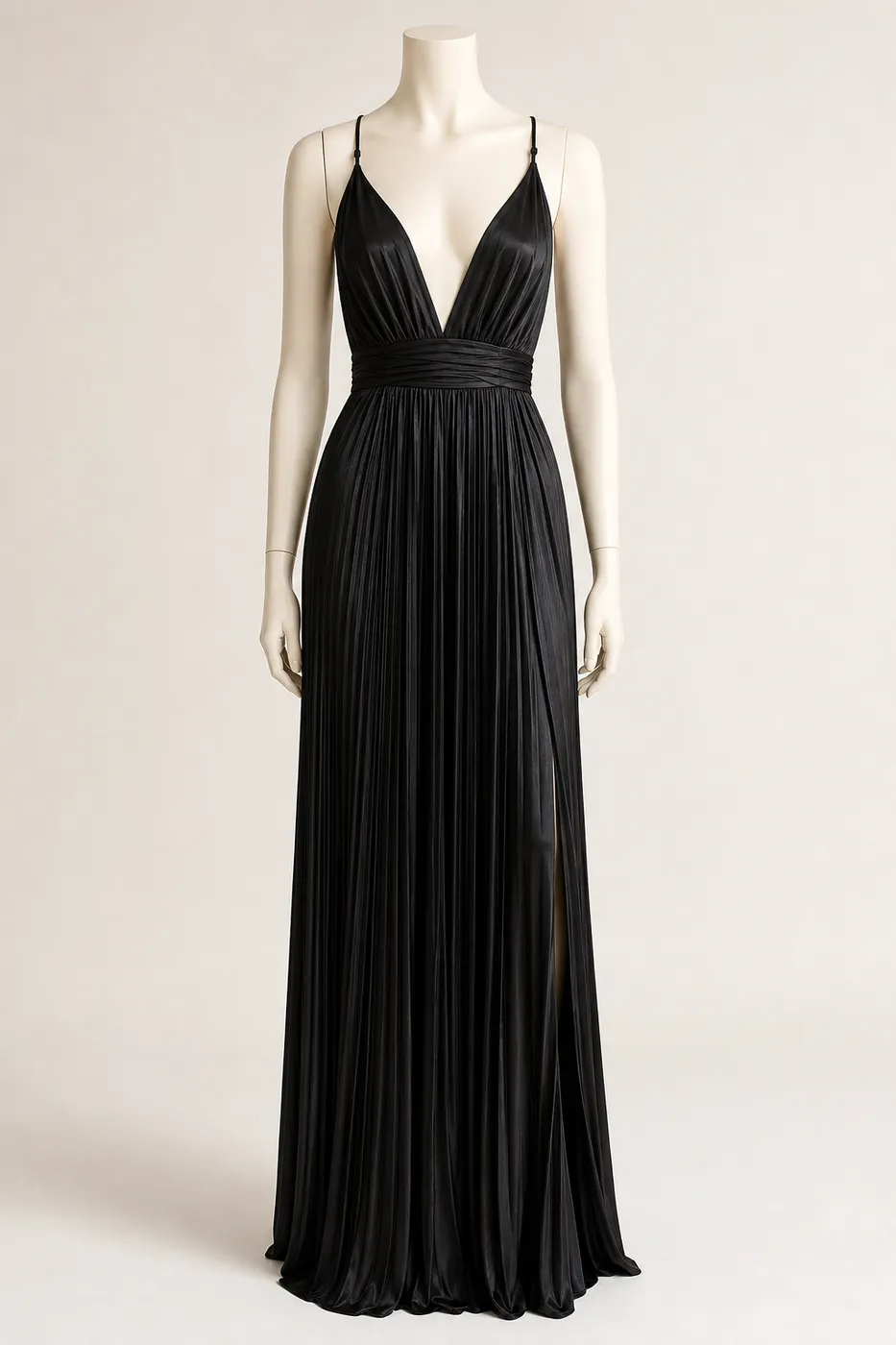 Long Pleated Satin Dress — Series 06