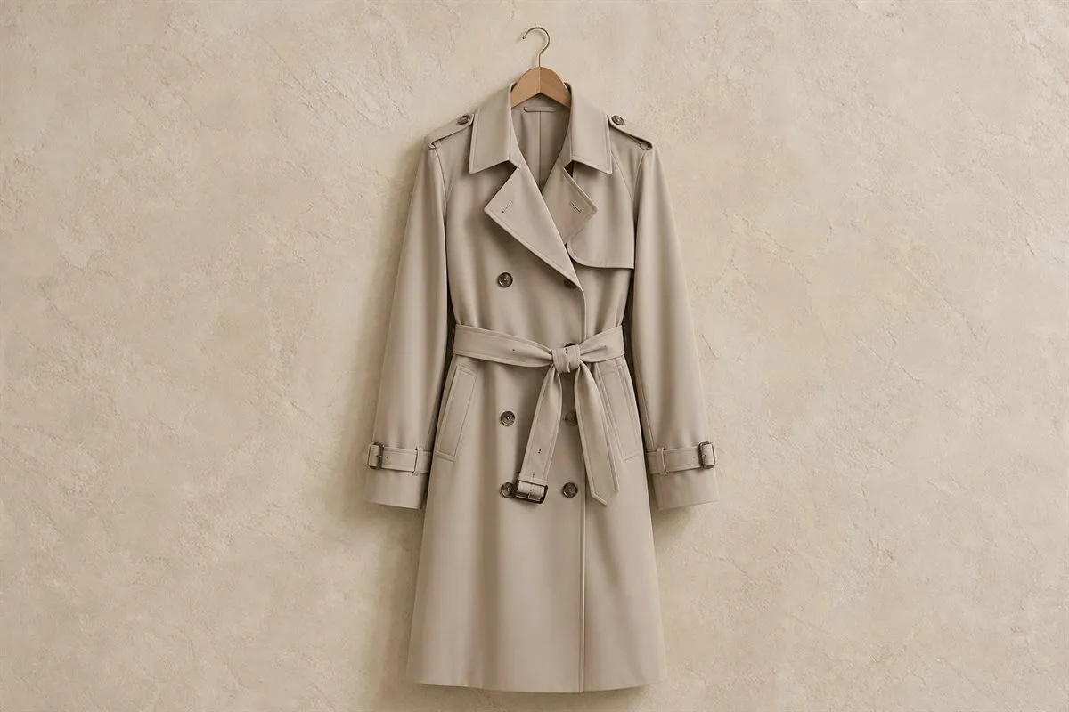 Trench Mi-Long en Gabardine Fluide — Series 24